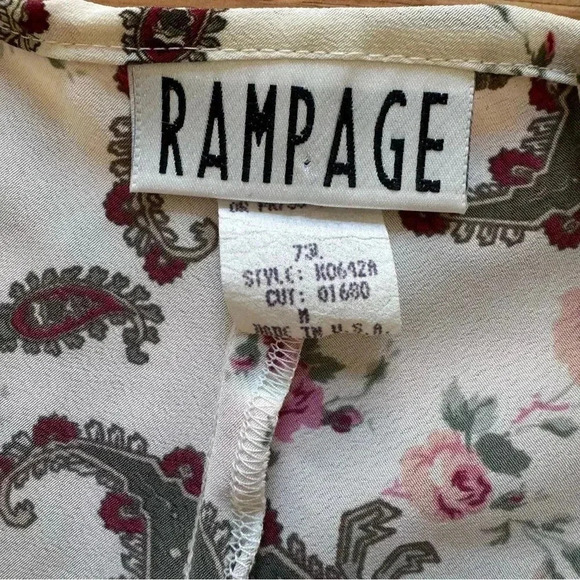 Rampage Vintage 90s Mini Floral Roses Paisley Dress Spaghetti Straps Sheer M - Picture 7 of 7